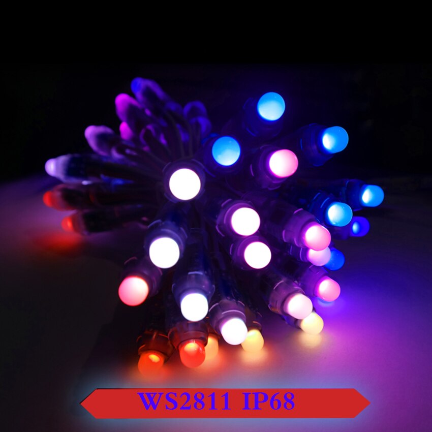 Neue WS2811 LED Pixel modul 12mm IP68 wasserdichte DC5V voll farbe RGB Schnur weihnachten licht die Anschrift als ucs1903 WS2801