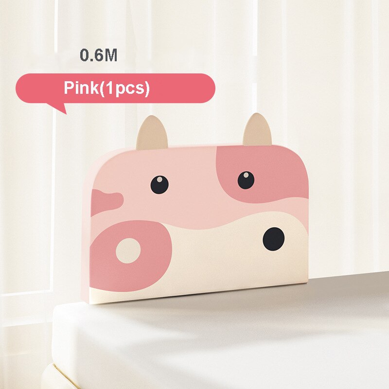 38Cm Hoogte Baby Bed Rail Guard Bumpers Verstelbare Anti-Collision Vangrail Kinderen Bed Hek Bed Algemene Zachte gate Wieg Rail: 0.6m  pink cattle