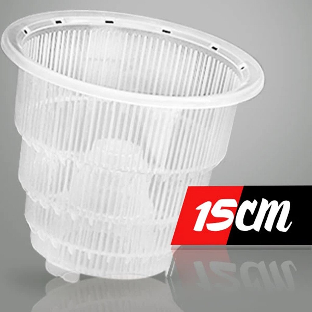 Blomstervase 10/12/15cm orkidé klar urtepotte plastik slidsede åndbare orkidékrukker havekrukker plantekasser горшок для цветов: 15cm