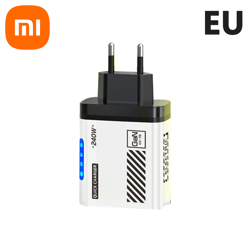 Xiaomi 240W Fast Charging Multi Port Charger 2usb+3 Type C 240W With Light Phone Gan Charging Head For Iphone 16 15pro Adapter: Universal