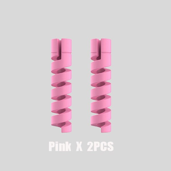 Wire oplot na kable klip kabel do ładowarki Protector do telefonów uchwyt na kabel USB zarządzanie kablami organizer do kabli do myszy słuchawki: 2PCS Pink