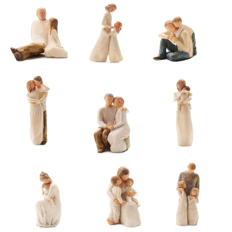 Artistic Nordic Style Love Family Resin Figure, Figurine Ornaments, Home Decoration, Human Statue Crafts, Happy Time