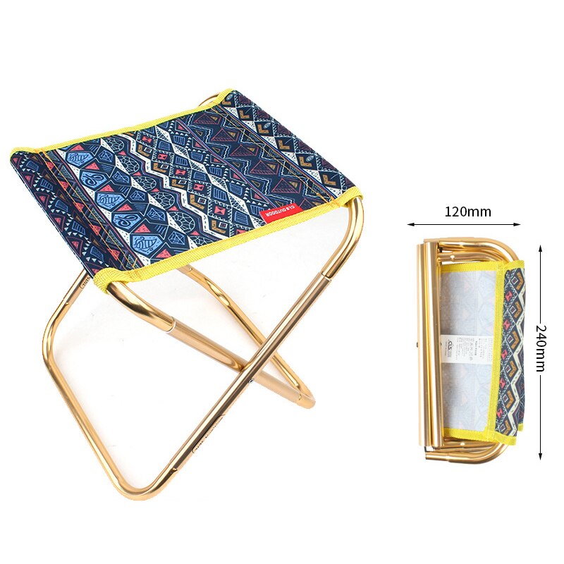 Fiskestol bærbar letvægts skammel aluminiumslegering sammenklappelig strandstolssæde til udendørs camping picnic vandreture: Ocean