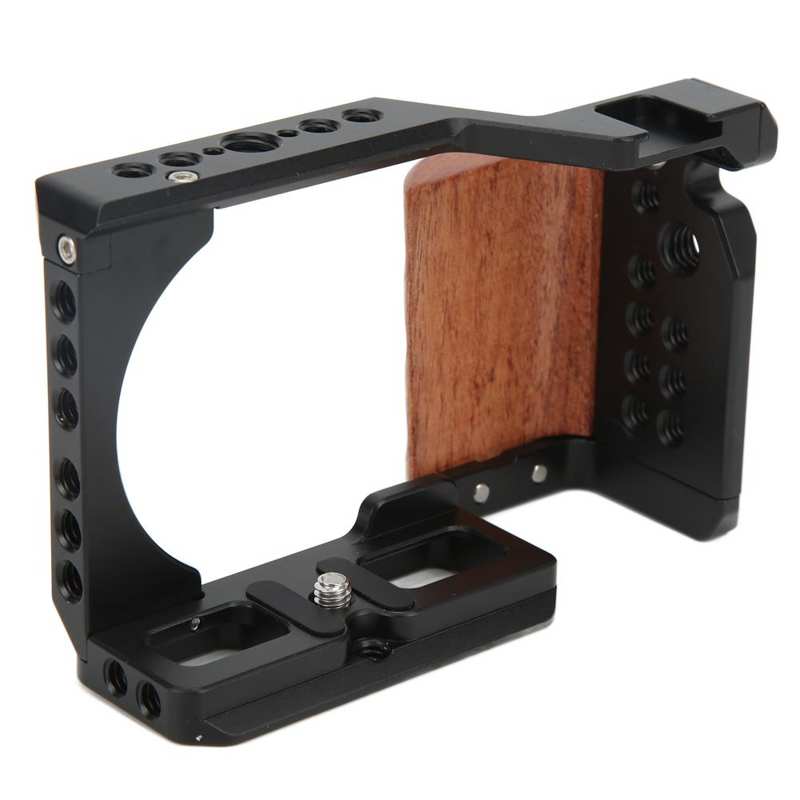 Camera Kooi Video Schieten Kooi Rig Aluminium Beschermende Behuizing Met Houten Handvat Voor Sony Zv‑ E10 Camera