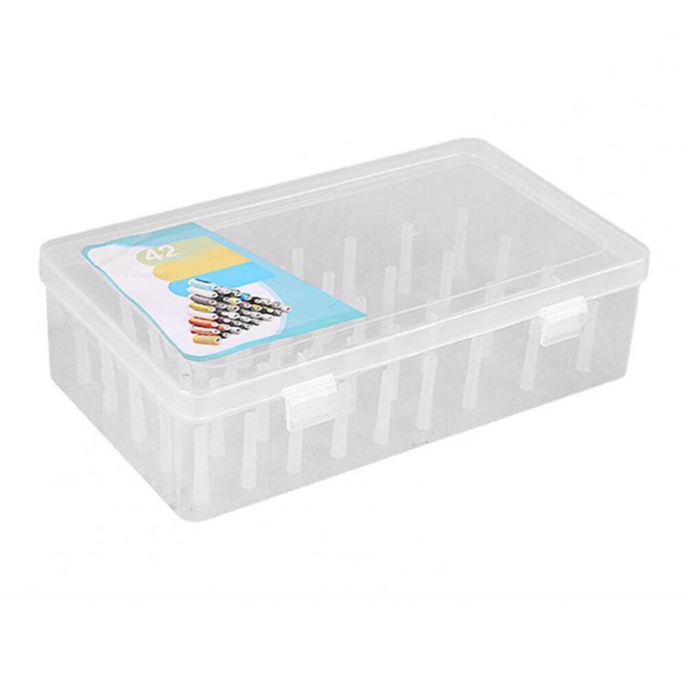 42 Spools Reels Sorting Storage Boxes Organizer Transparent Fishing Line Gear Group Sewing Thread Container Holder Bobbins Case: Clear