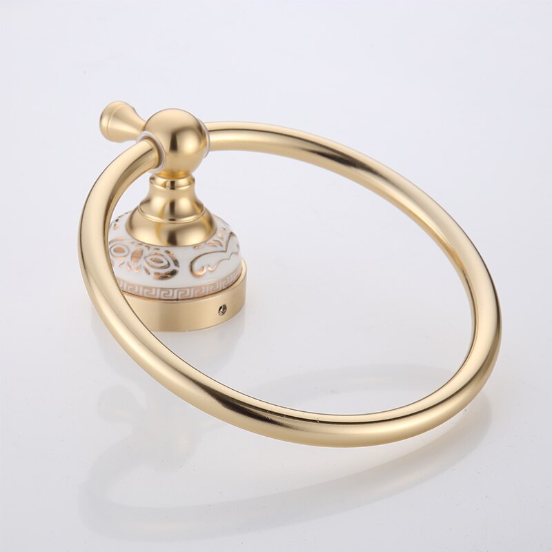 Handduk ringar lyx guld handduk ring handduk hållare badhandduk bar badrumstillbehör heminredning användbart