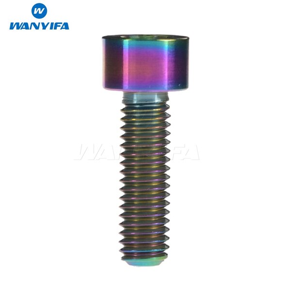 Wanyifa Titanium Ti Bolt M6X20 25 30 35mm Stigma Screw for MTB/Road Bicycle Seatpost Headset Brake: M6x25mm Rainbow