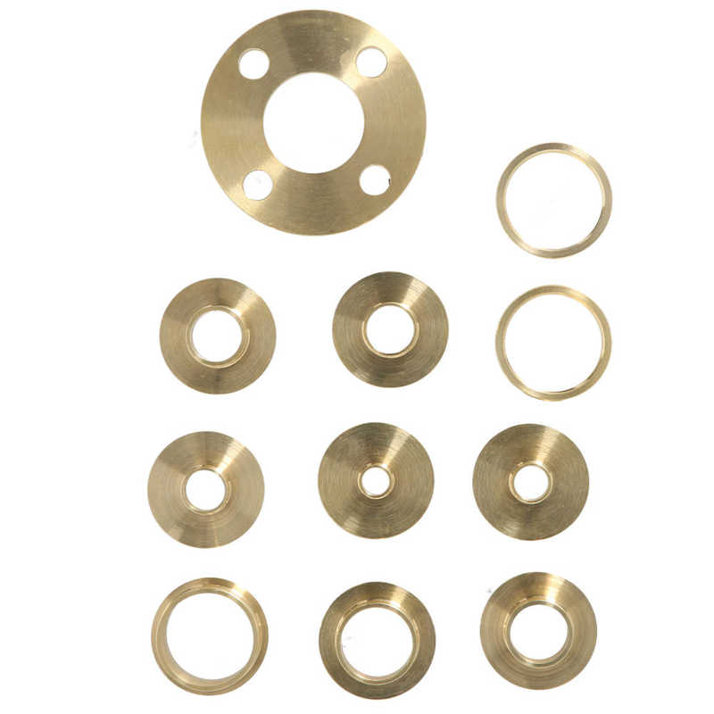 11Pcs/Set Brass Template Router Guides Kit with Lock Nut Adapter Router Accessory Template Guide Bushing Kit