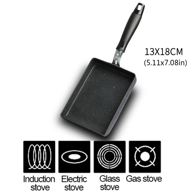 Anti-aanbak Retangular Omelet Pan Tamagoyaki Ei Pan Voor Gasfornuis En Inductie N7MD: 1