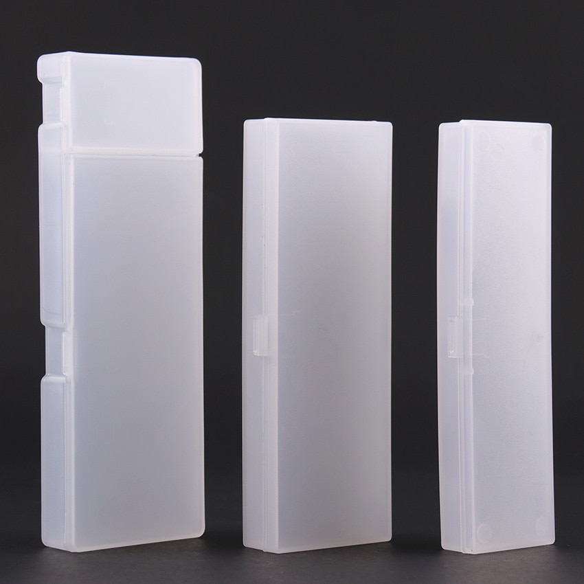 Eenvoudige Transparante Etui Frosted Plastic Potlood Pennen Opbergdoos Briefpapier Kantoorbenodigdheden