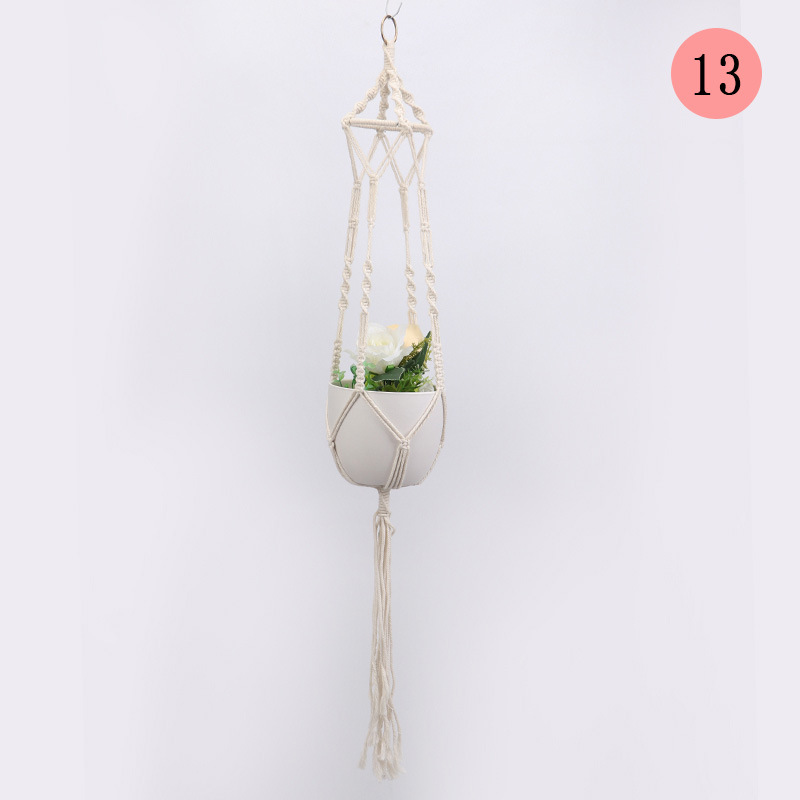 Sales 100% Handmade Macrame Plant Hanger Flower Pot Hanger for Wall Decoration Countyard Garden Decor: 13