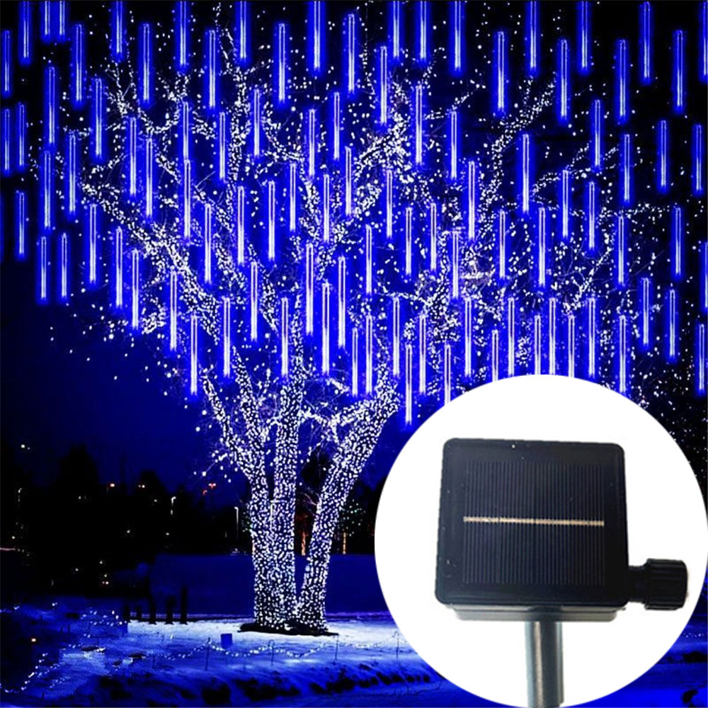 8 Röhren 50 cm LED Meteorschauer Solar- LED Lichterketten draussen Gebühr Girlande Weihnachtsbaum Dekor Garten Terrasse Straßenlaternen