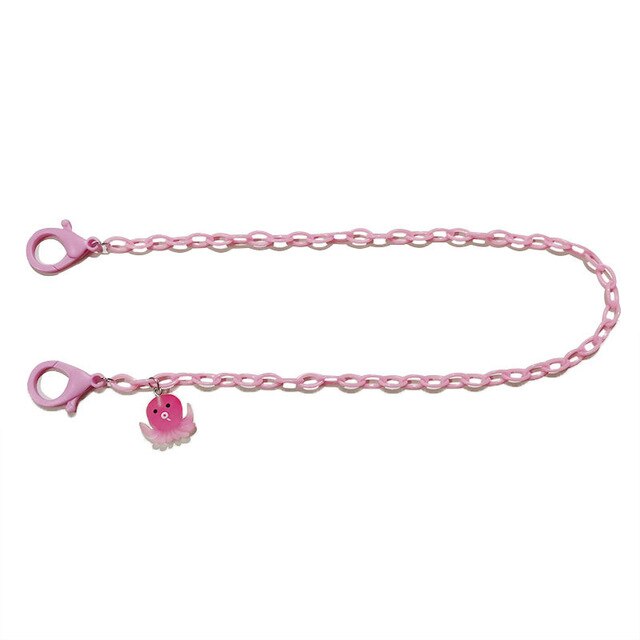 Cadena de hilo de algodón para gafas, collar de cadena para mascarillas, colgante de corazón, correas para gafas de sol, cordón para el cuello: Pink