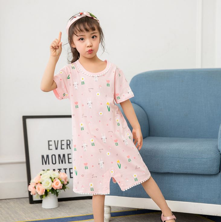 Aanbieding Kinderen Kleding Meisjes Baby Pyjama Katoen Prinses Nachtjapon Kinderen Thuis Kleding Meisje Nachtkleding: Rood / 8