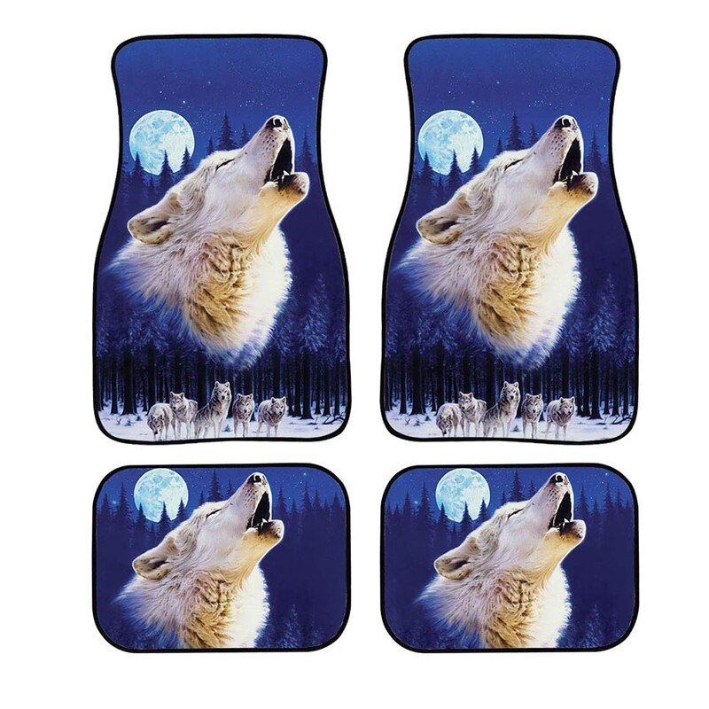Aimaao Wolf-alfombrillas automotrices para mujer, coche, camión, SUV, ajuste Universal, para asientos delanteros y traseros, para VW y Toyota: wolf2