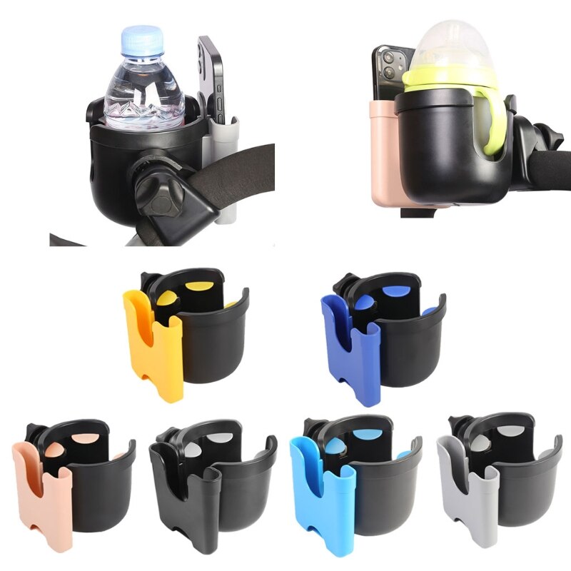 Portavasos para cochecito de bebé 2 en 1 + soporte para teléfono, troller, accesorios para botellas de leche, soporte para botella de bicicleta