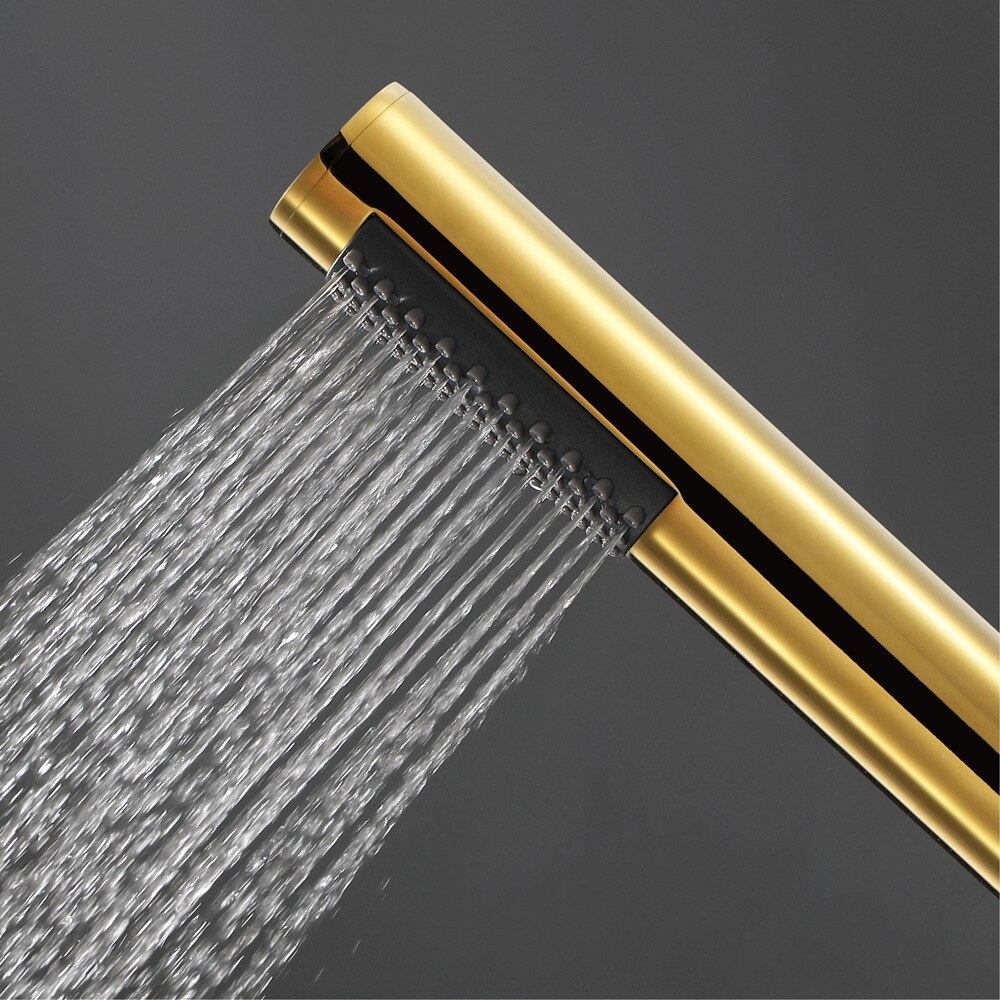gold Hand Held Shower Head Bathroom gold Surface Brass Gold Finished Handheld Shower heads holder Brass
