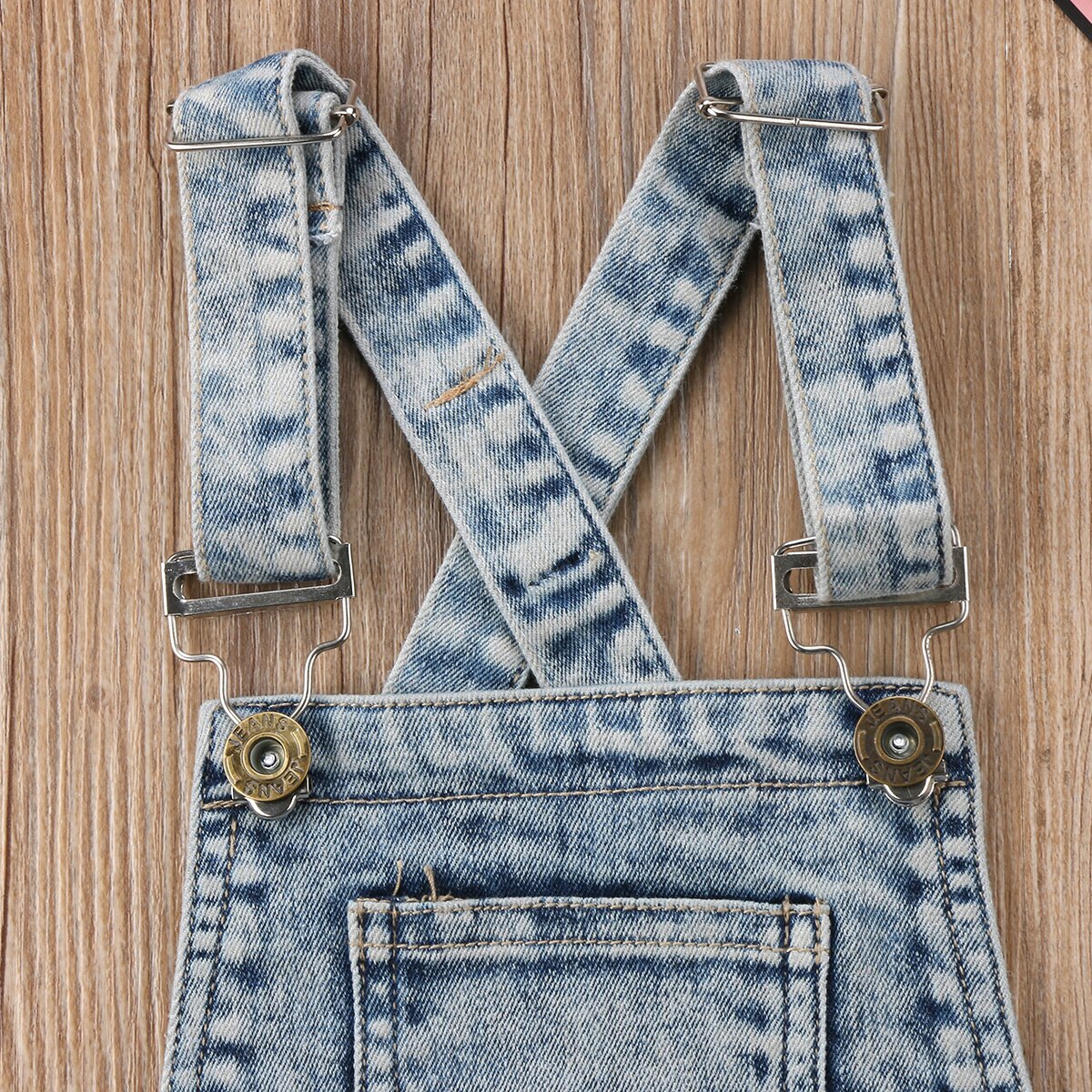 0-6Y Kleinkind freundlicher Baby Mädchen Jungen Denim Lätzchen kurze Hose Kurze Hosen Overall Outfits freundlicher Kleidung Sommer Herbst