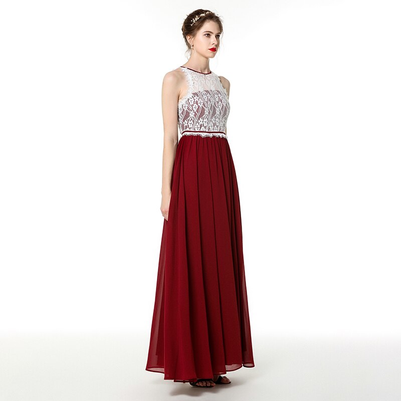 Full Length Chiffon Bridesmaid Dresses Burgundy