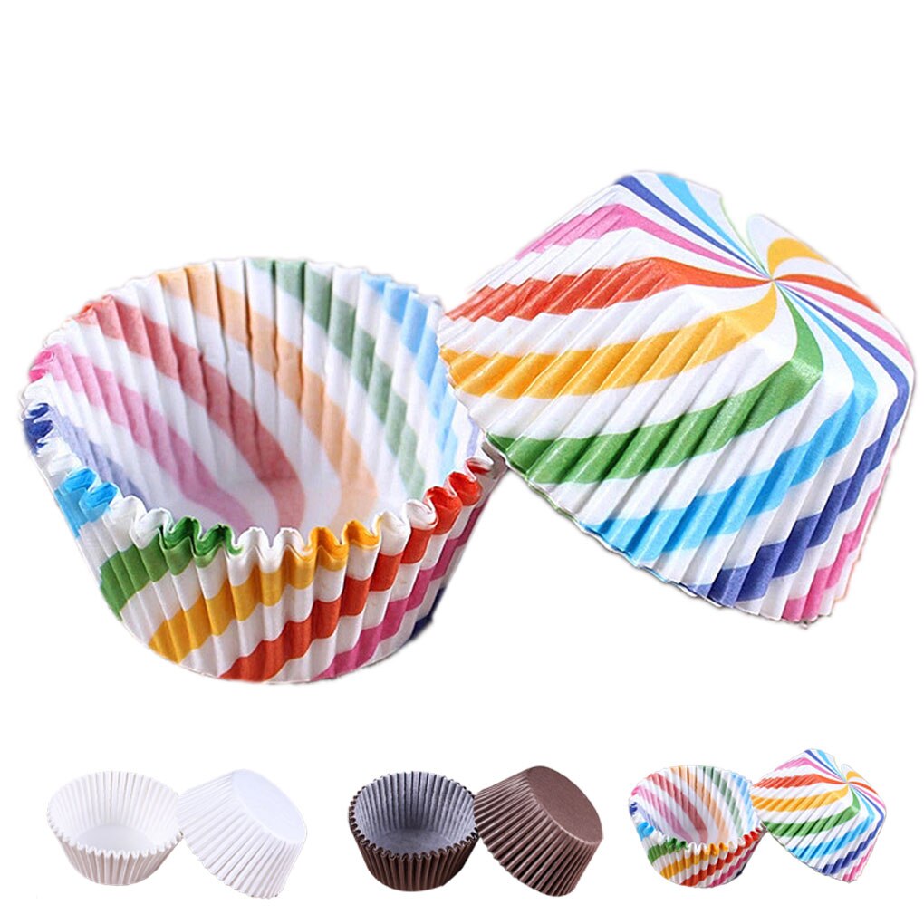 100Pcs Muffin Cupcake Paper Cups Cupcake Liner Baking Muffin Box Cup Case Party Tray Cake Decorating Tools Birthday Party Decor
