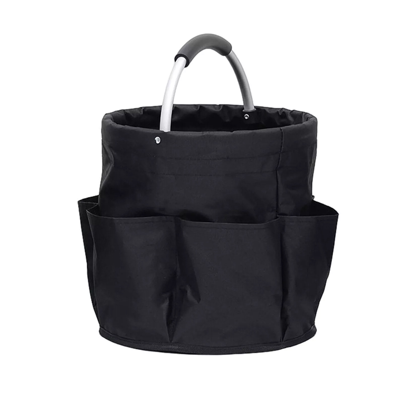 17L Grote Organizer Tas Opvouwbare Mand Picknick Tote Outdoor Reinigingscaddy met Handvat Gereedschapstas Reinigingsbenodigdheden: Black