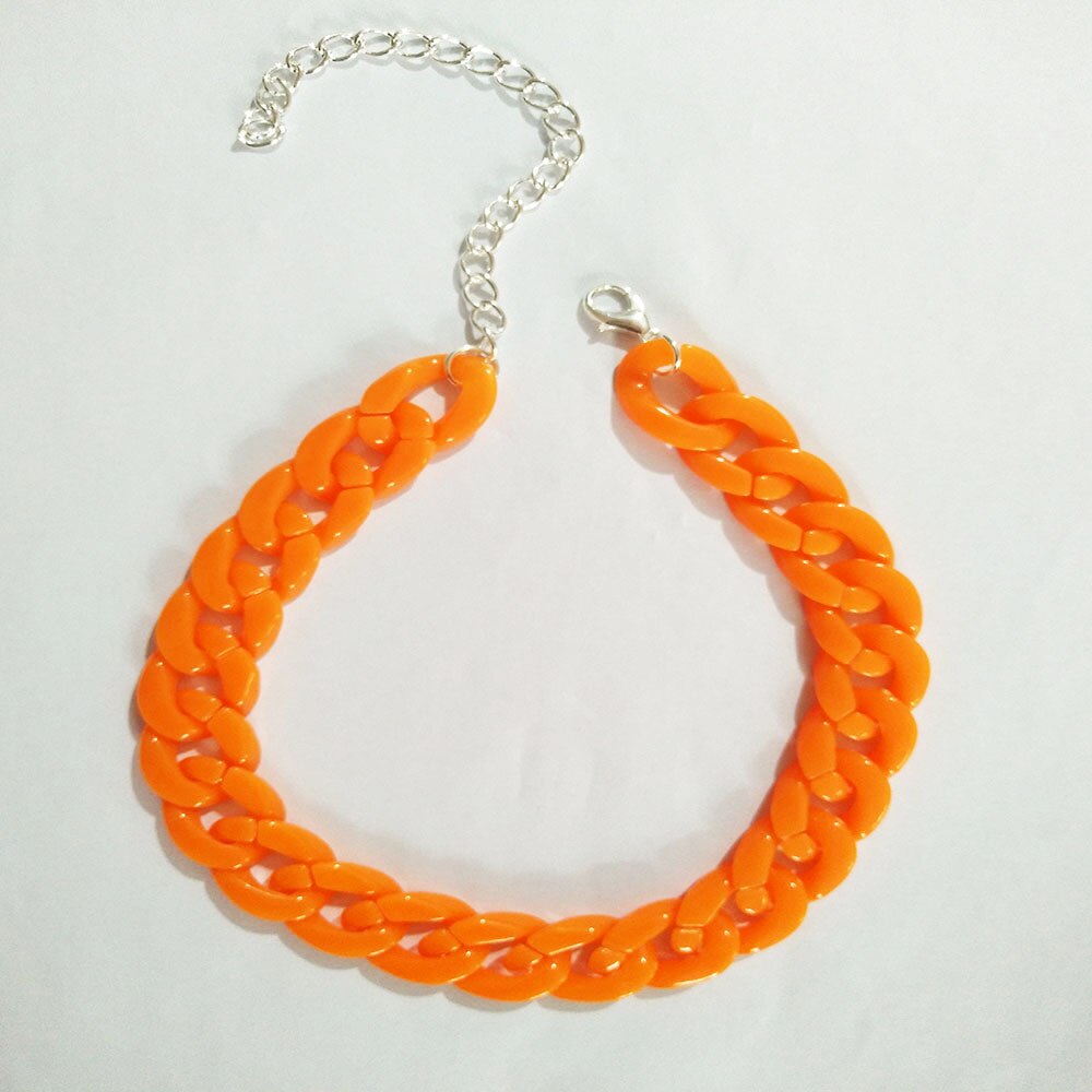 Collana spessa catena girocollo cordolo cubano 15mm acrilico bianco Mens Womans gioielli Super spessi: Orange