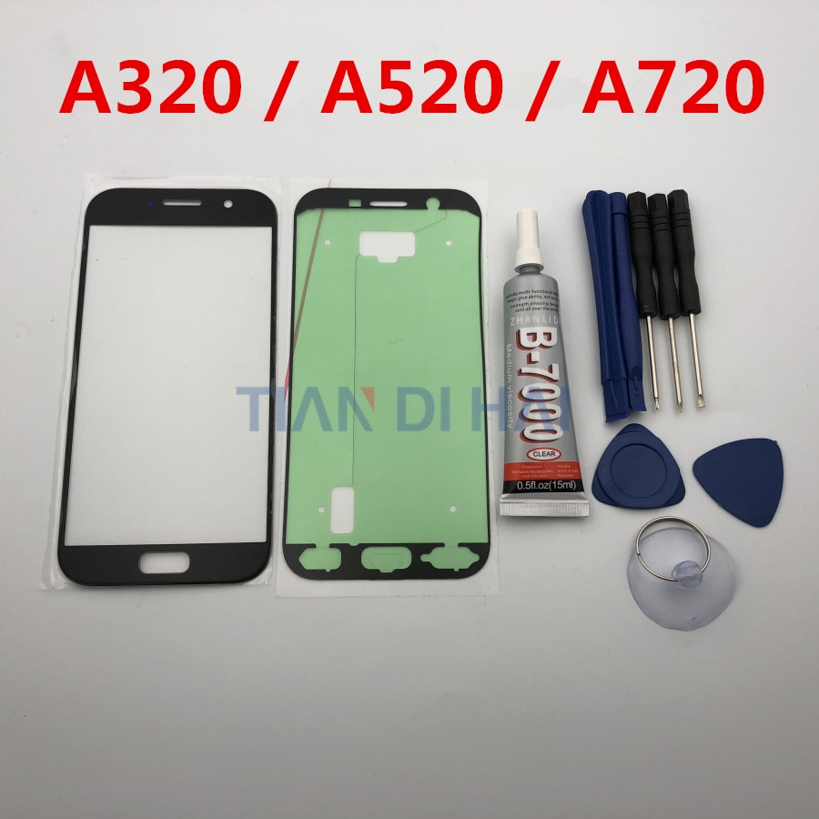 Front LCD touch screen outer glass lens replacement For samsung galaxy A5 A7 A3 A520F A720F A320F + B-7000 Glue Tools