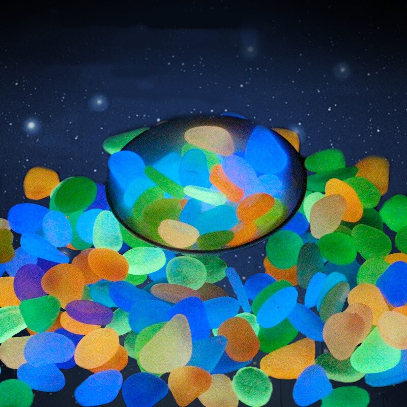 10pcs flash in the Dark Garden Pebbles flash Stones Rocks for Walkways Garden Path Patio Lawn Garden Yard Decor Luminous Stones