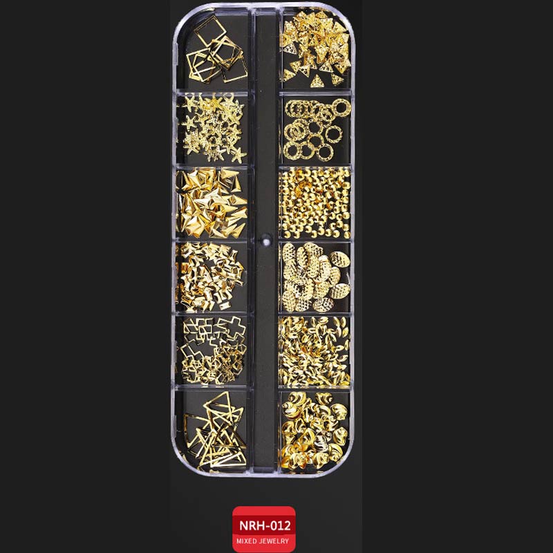 Neue Nagel Kunst Dekorationen 3D Kristall AB Strass Nagel Steine Charme Edelsteine Perle DIY Gold Silber Niet NäGel Schmuck Zubehör: 012