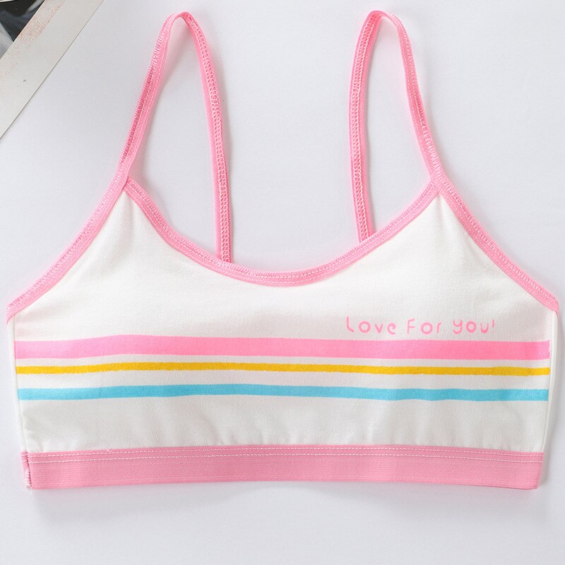 Crop Top For Girls Underwear Bra Cotton Clothes Kids Soft Cartoon Vest Children's Tank Tops For Teens Camisole Students