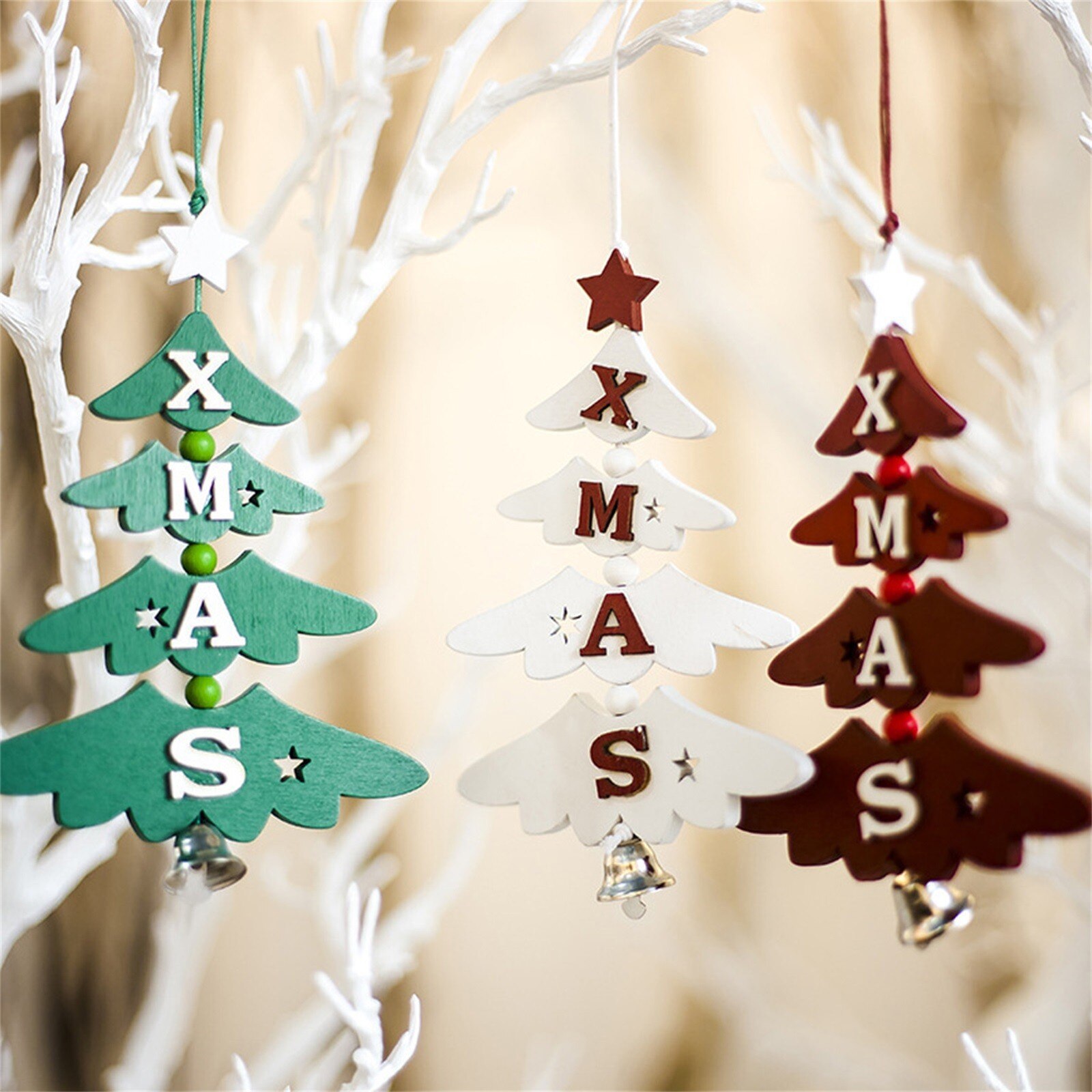Mini Kerstboom Hanger Decor Speelgoed Deurbel Dragen Ornamenten Vrolijk Thuis Party Festival Decoratie Handwerk Se6
