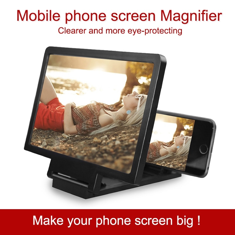 Caseier 3D Screen Versterker Mobiele Telefoon Screen Video Vergrootglas Voor Mobiele Telefoon Smartphone Vergroot Screen Telefoon Stand Beugel