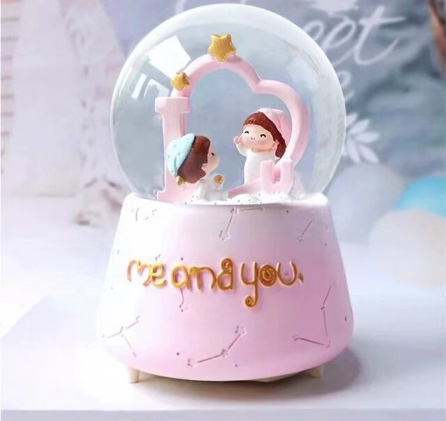 Neue kristall ball kinder musik box musik box feder senden mädchen freundin valentinstag: Brown