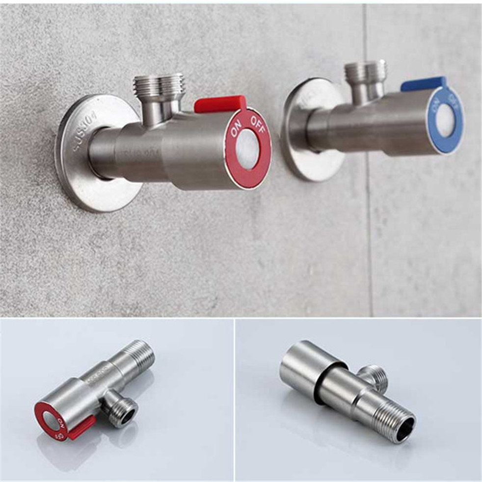 Blue Stainless Steel 1/2 Toilet Stop Valves for Kitchen Basin Faucets Bathroom Bidet Shower Switch Toilet Flush Valve WC
