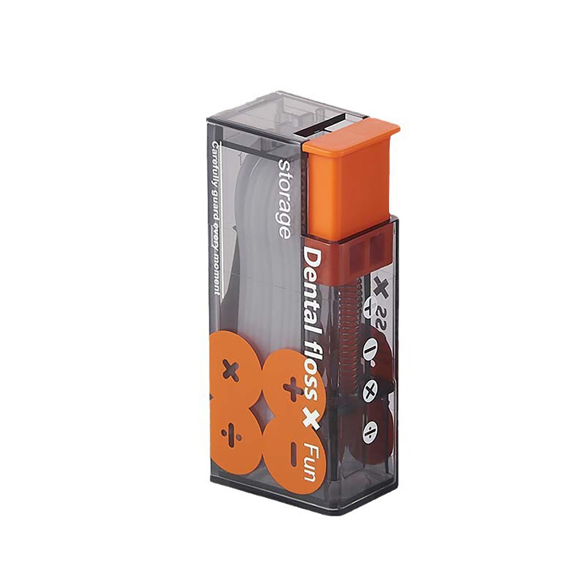 Automatische Zahnseide Lagerung Kasten Pop-hoch Zahnseide Spender Mit 10Stck Zahnseide Zahn Oral Hygiene Pflege Tragbare: Orange