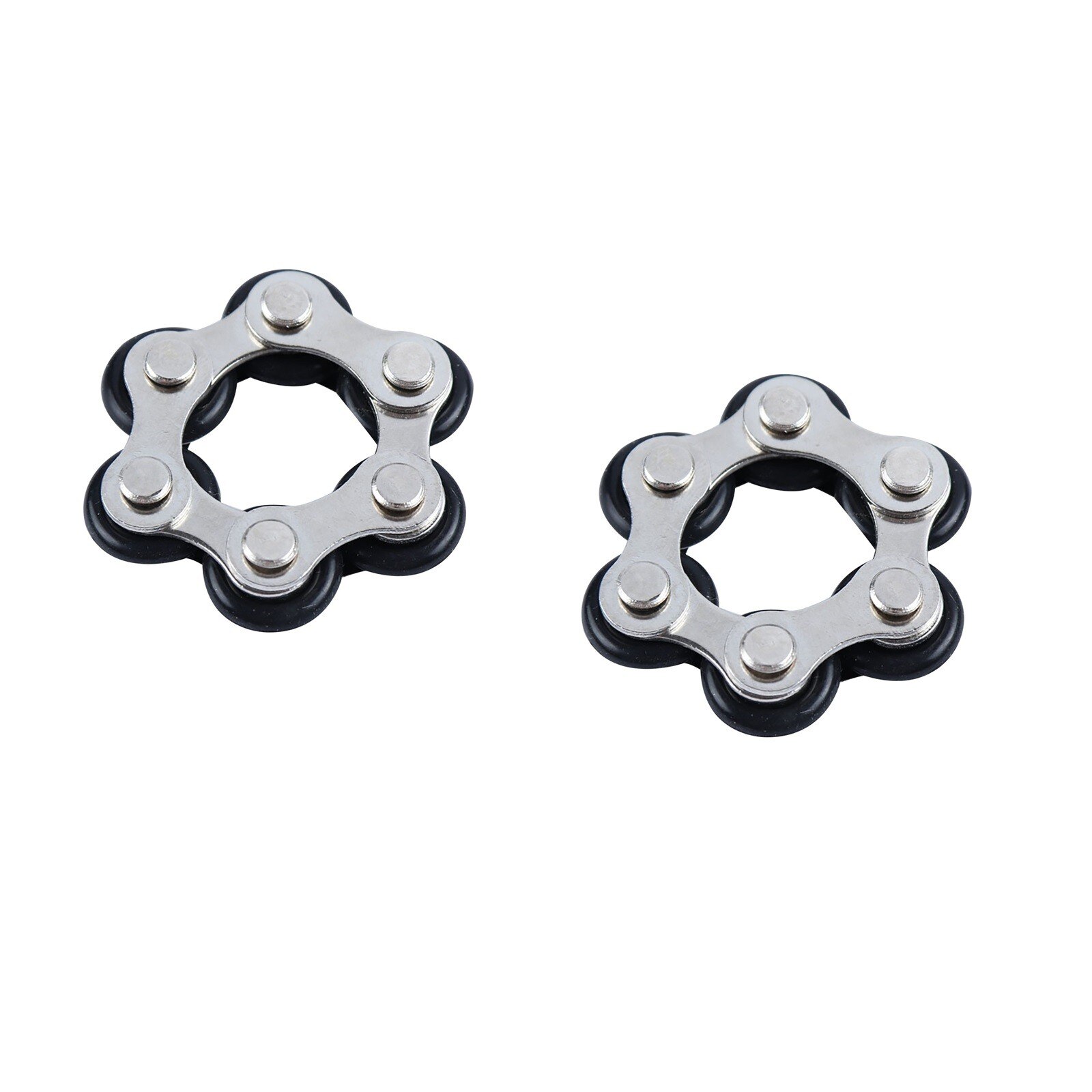 Anti Stress Toy For Kids/Adult/Student Bike Chain Fidget Spinner Bracelet For Autism and ADHD Chaney Fidget Toy 2PC: Black 2pc