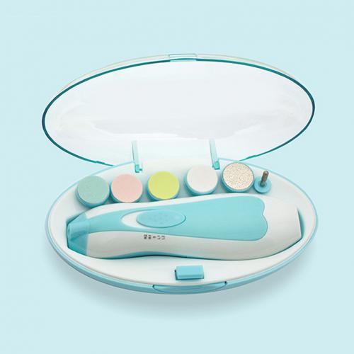 LED Elektrische Baby Nail Trimmer Nagelvijl Baby Clipper Tool Baby Tenen Vingernagels Grinder Trimmer Care Tool: Blauw