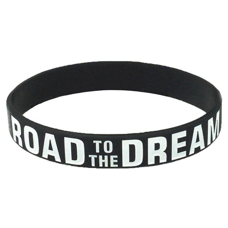 Siliconen Rubber Band Elastische Inspirational Armbanden "Weg Naar De Droom" "Never Give Up" Motivatie Armbanden