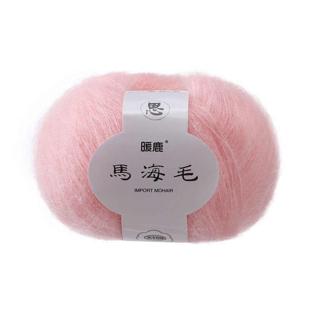 Zachte Mohair Breien Wol Garen Diy Shawl Sjaal Haak Draad Levert Comfortabele Duurzaam Mohair Breien Materiaal Wol: Pink 
