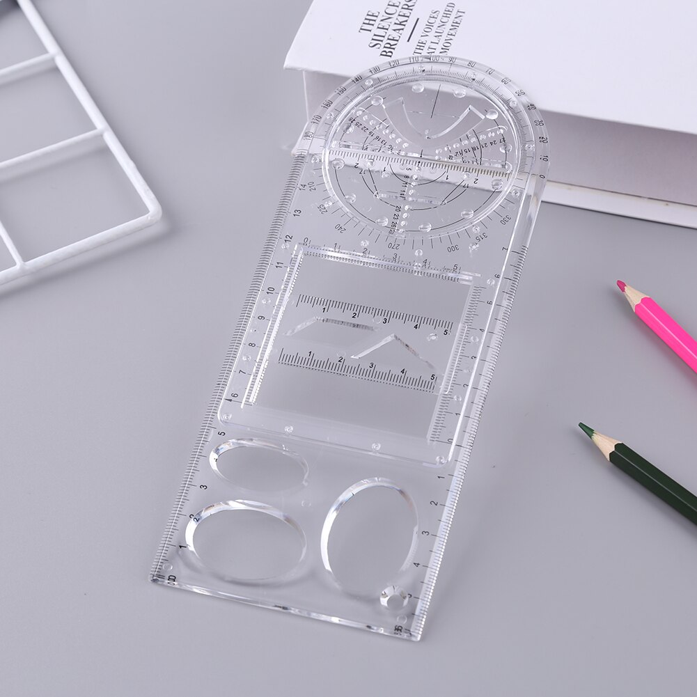 Multifunction Geometric Ruler Geometric Drawing Template Measuring Scale Tool for School Architecture Drawing Rulers Supplies