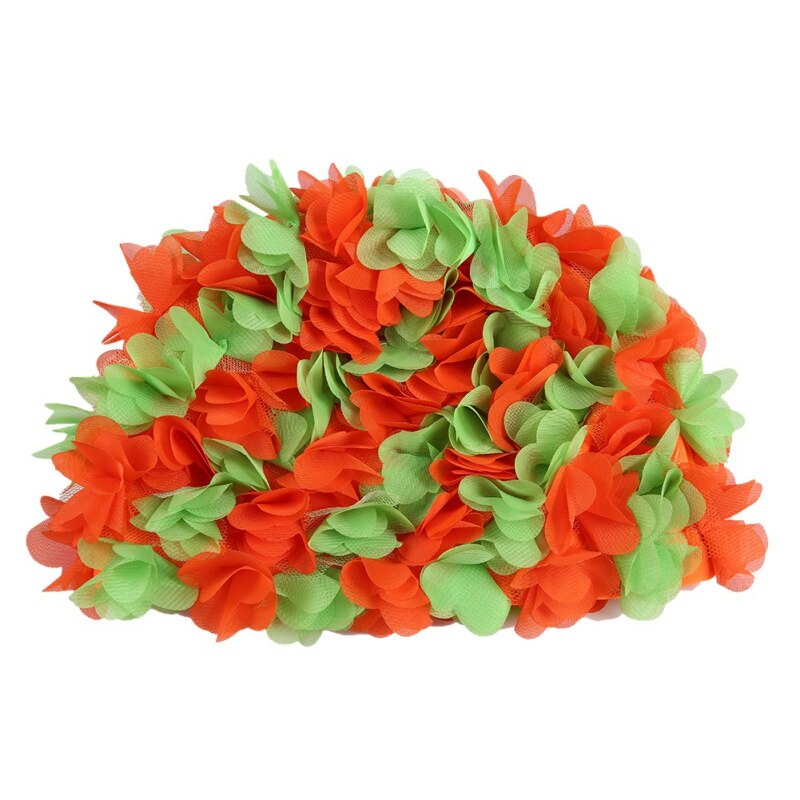 Vintage Floral Ladies Woman Swim Cap Petal Retro Swimming Hat Flower Bathing Cap Attractive Hat #: GO