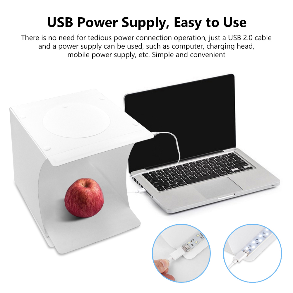 24.5x22x22cm Mini Folding Studio Diffuse Soft Box Lightbox With Double LED Light 6 Color Photography Background Photo Studio box