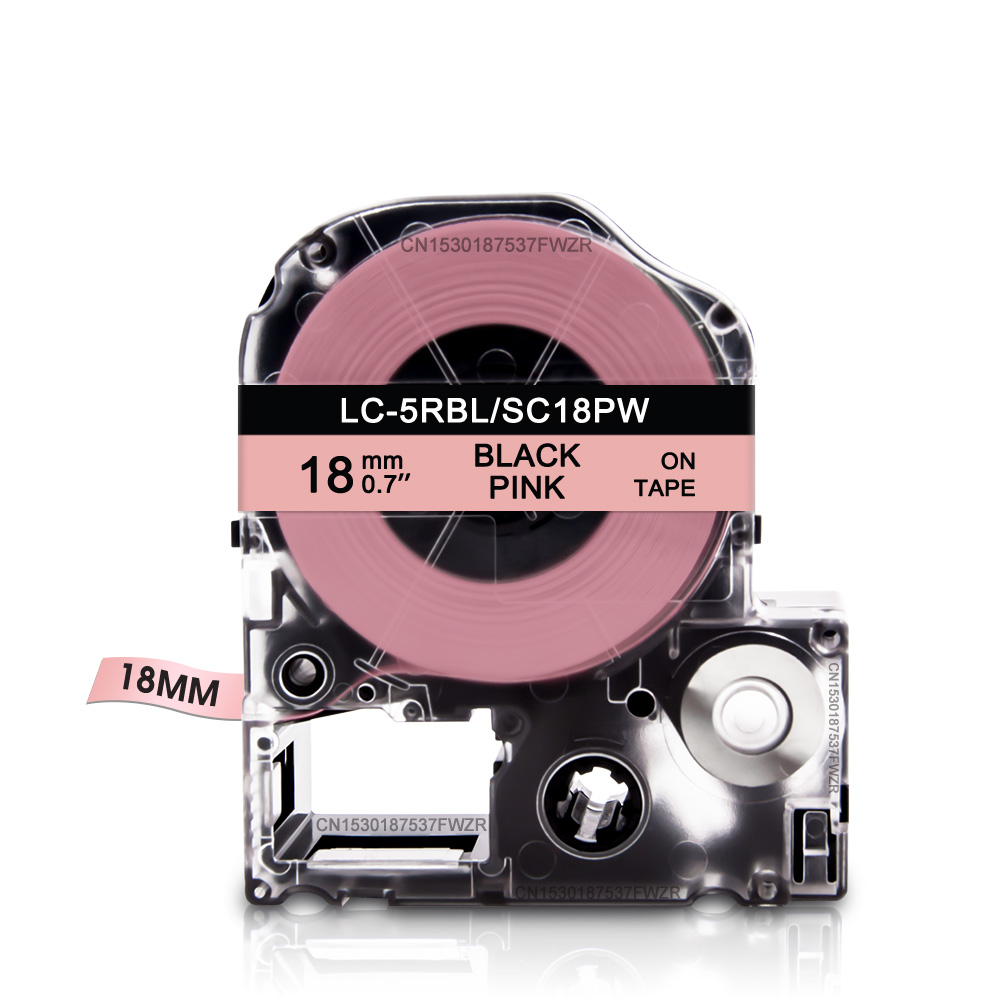 19 farben 18mm * 8m Etikett Band ST18KW SS18KW SC18YW SC18KZ SC18PW Etiketten Band für Epson König Jim tepra Profi Etikett Hersteller Drucker: Schwarz an Gold
