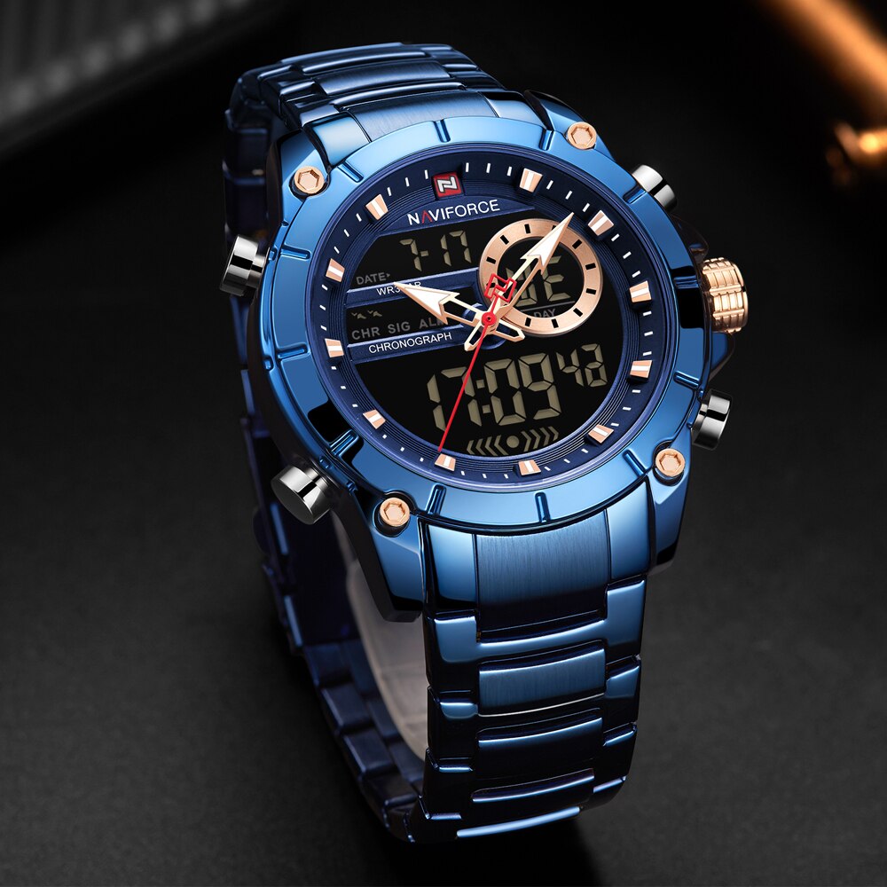 Relojes de hombre NAVIFORCE de la mejor , reloj deportivo a la para hombre, reloj de pulsera de cuarzo resistente al agua de lujo, reloj con fecha para hombre, reloj Masculino