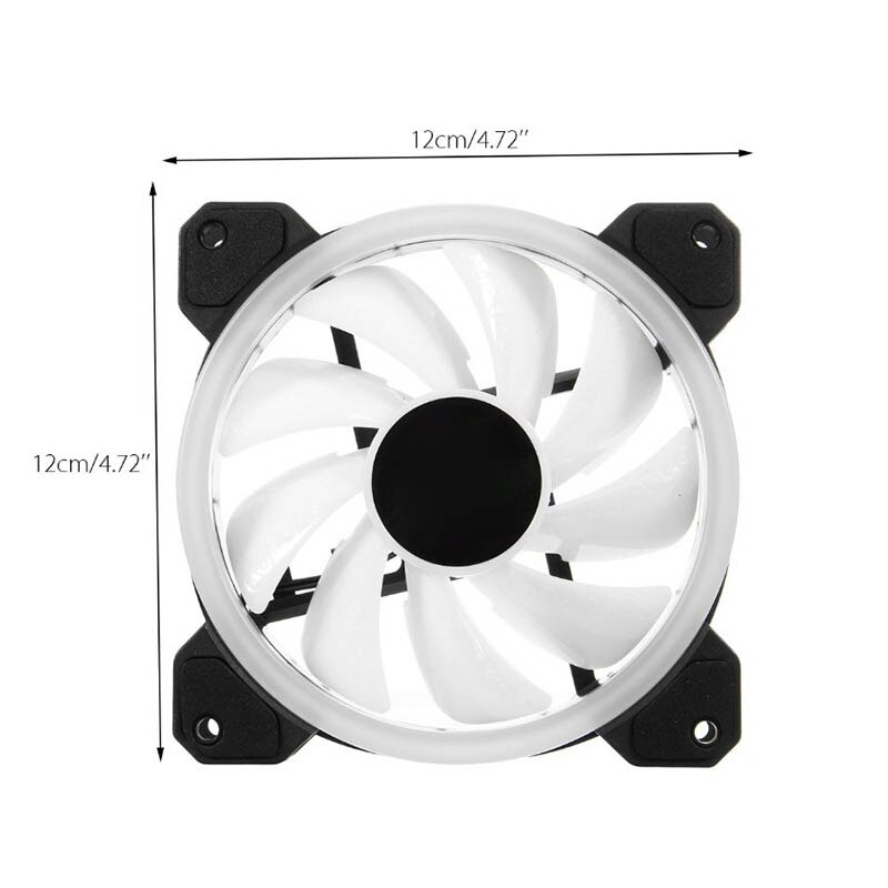 Rgb pc-ventilator 12v 6- pins 12cm koelventilator met controller voor computer stille gamingbehuizing  ac889
