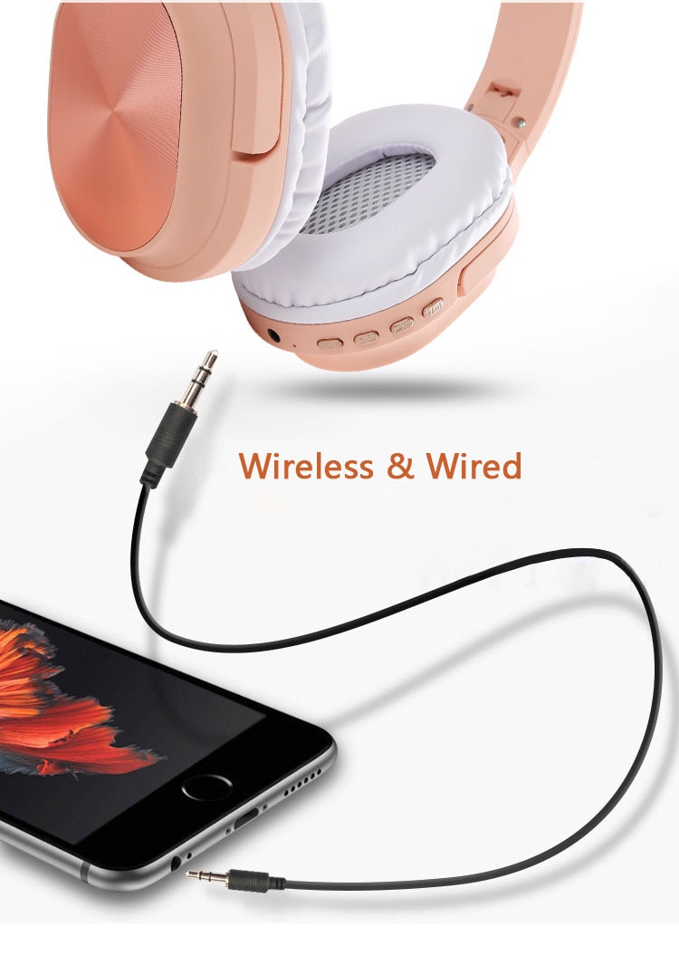 GS-H8 Wireless Bluetooth 5.0 Foldable Gaming Headset Headphone Support TF Card Hybrid Technology Volume Control Earbuds