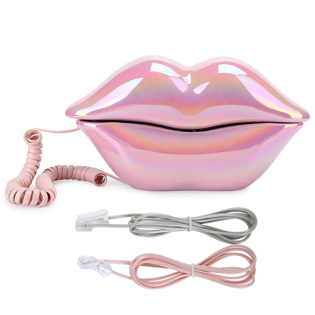 Fashionable Funny Lip Shaped Telephone Desktop Corded Fixed Telephone Landline Phone Mouth Telephone for Home Hotel Office Use