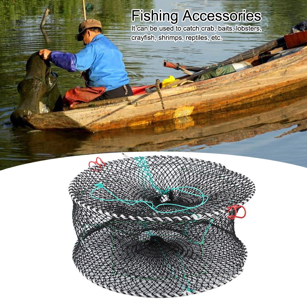 Portable Collapsible Crab Traps Foldable Crabbing Net For Lobster Shrimp Cast Mesh Fishing Acce Fishing Net Black Folding