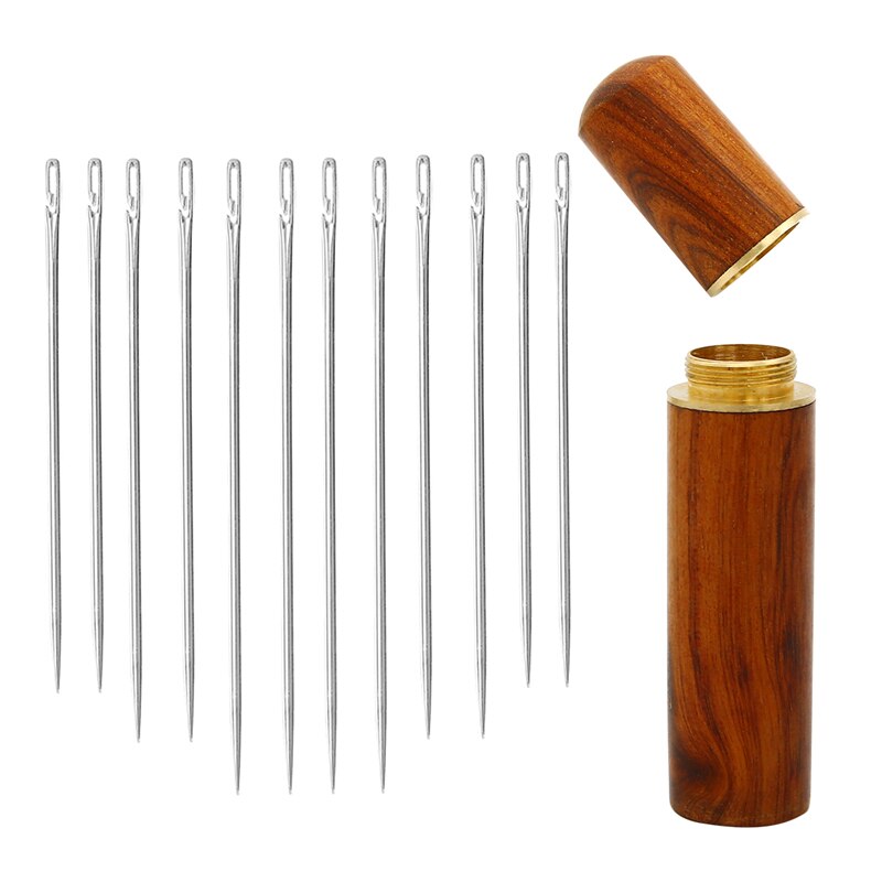 12Pcs Big Hole Blind Needle Elderly Needle-side Hole Hand Household Stainless Steel Beading Needless Threading Apparel Sewing