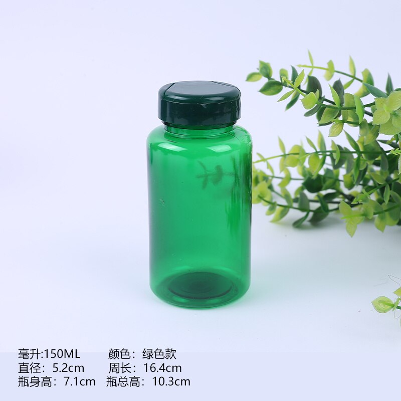 30PCS 100ML 150ML 250ML Flip split bottle PET plastic capsule packaging small medicine lift cover blue brown: 150ml Green